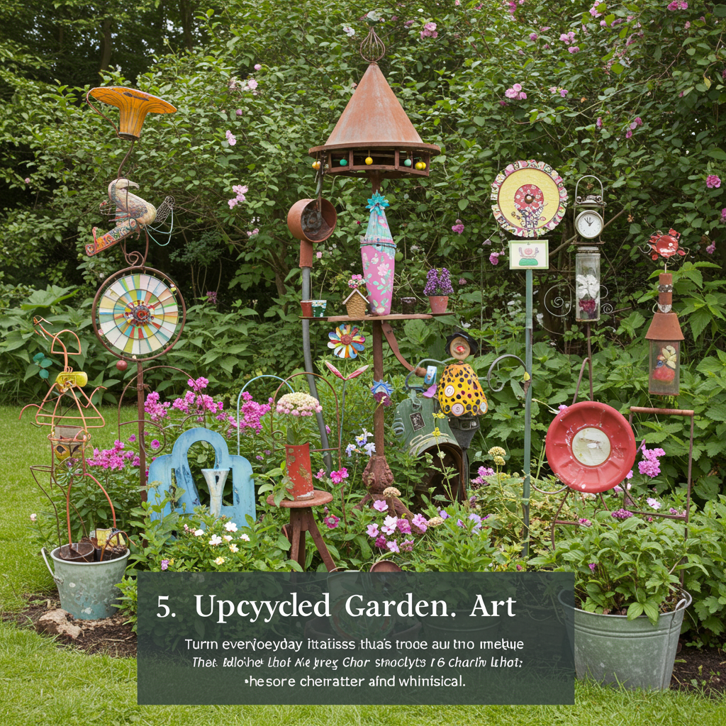 5. Upcycled Garden Art