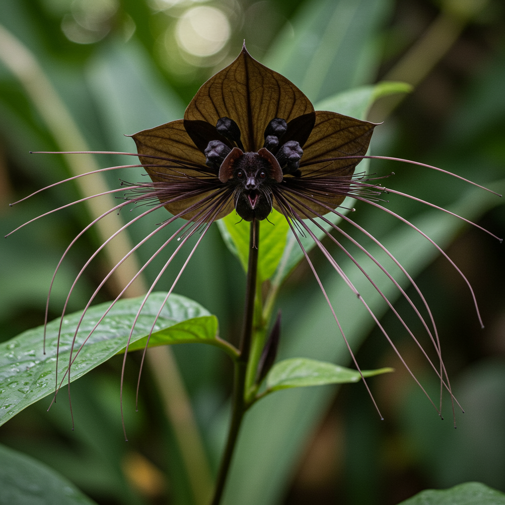 2. Black Bat Flower (Tacca chantrieri)
