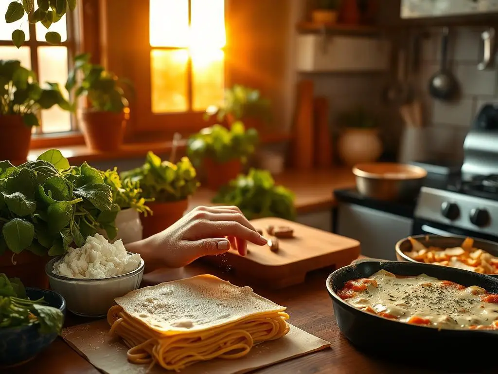 Preparation Steps for Creamy Chicken Alfredo Lasagna