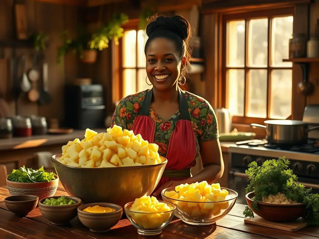 Preparing Classic Southern Potato Salad