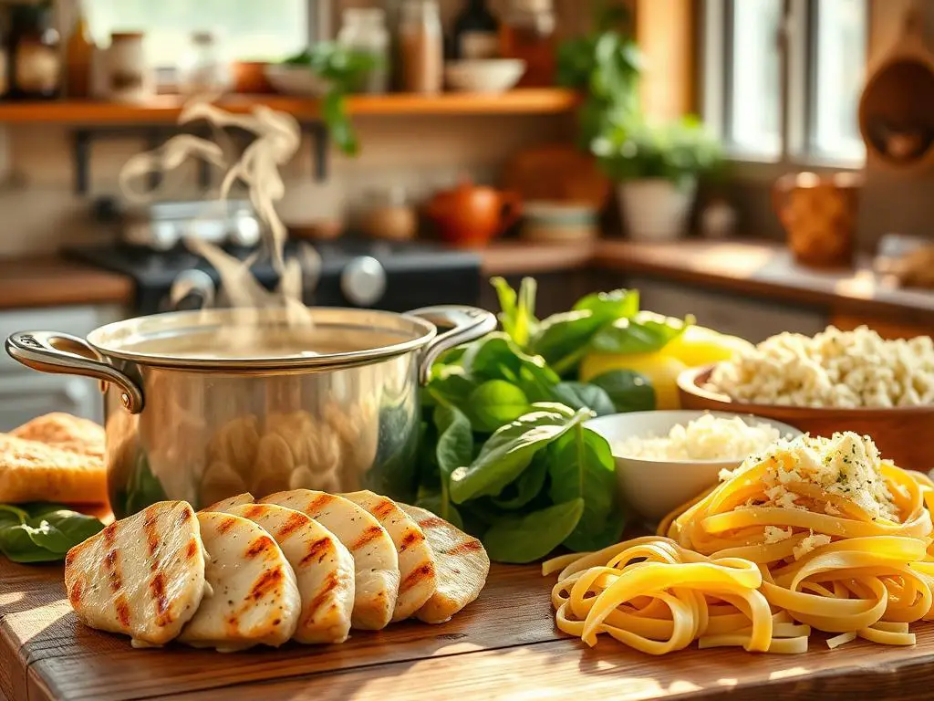 Key Ingredients for Creamy Chicken Alfredo Lasagna