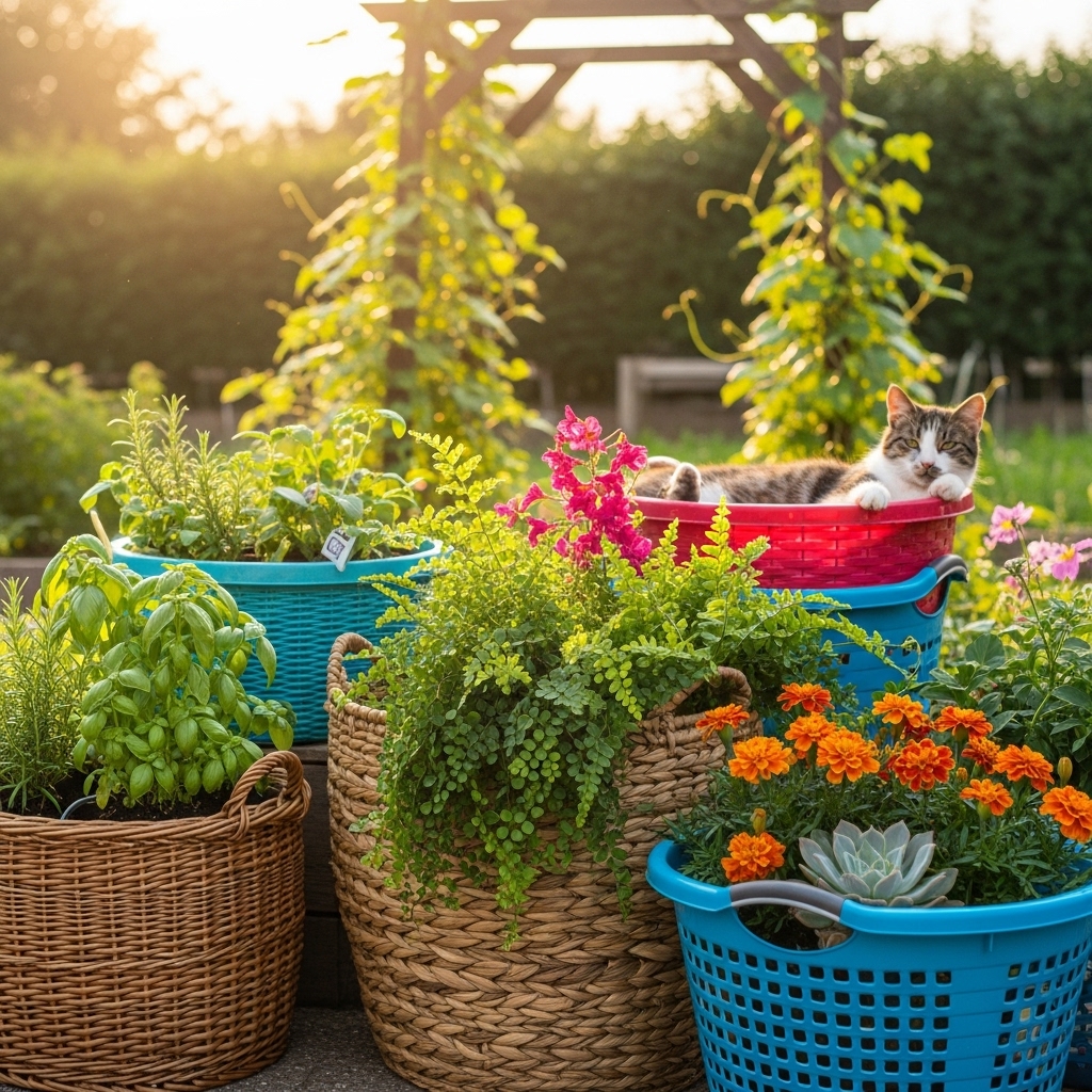 Exploring Additional Uses for Laundry Baskets in the Garden