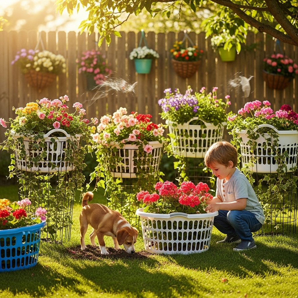 Embracing the Laundry Basket Planter Idea