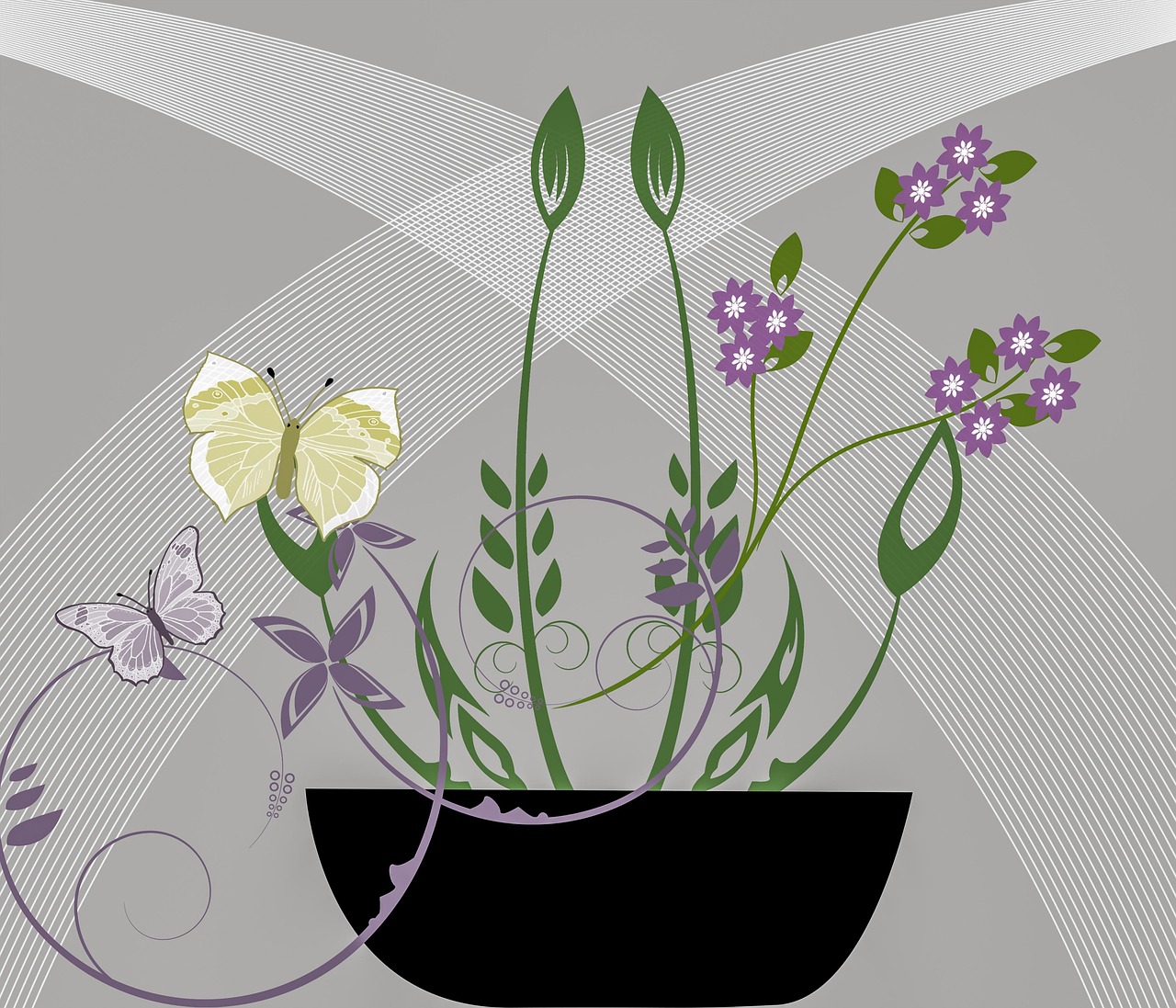 flowers butterflies flower pot fauna garden flower wallpaper beautiful flowers design flower background plant nature flora hd wallpaper