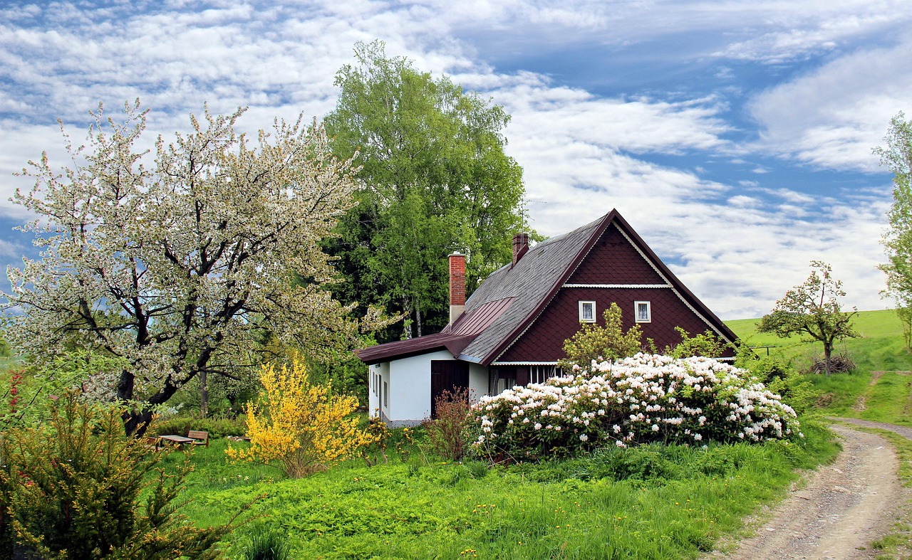 cottage trees path trail house home garden grass landscape secluded nature cottage house house house house house home home home garden garden garden garden