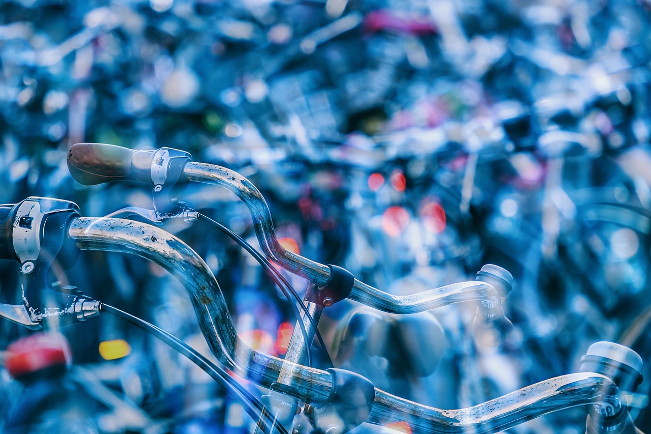 bicycles handlebars double exposure bike chrome bell transport parked everyday scene bicycles bike bike bike bike bike