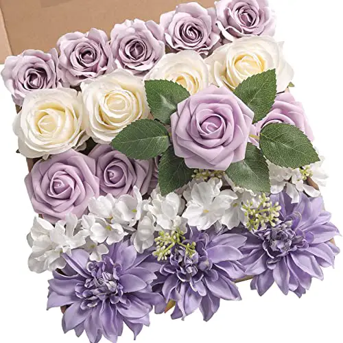 YYHUAWU Artificial Flowers Combo Box Set Gradient Color Flower Leaf ...