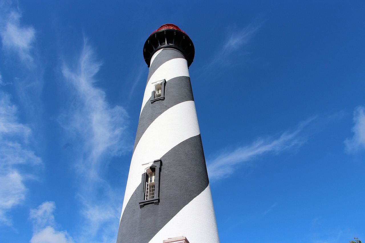 lighthouse saint augustine sky blue florida landmark nature architecture clouds stripes lighthouse lighthouse lighthouse florida florida florida blue sky florida florida