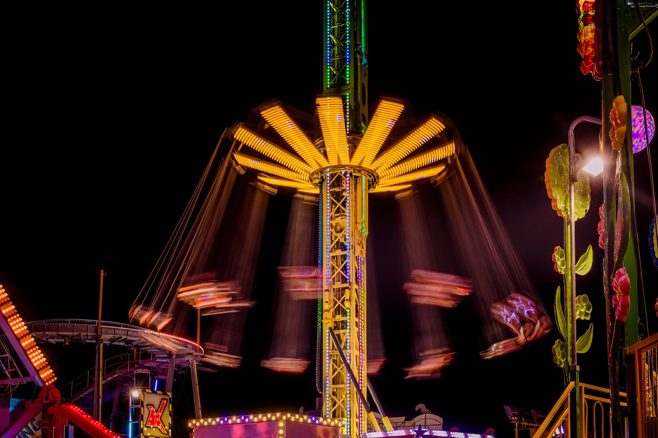 theme park theme park ride night lights evening amusement park amusement park ride theme park theme park theme park theme park theme park