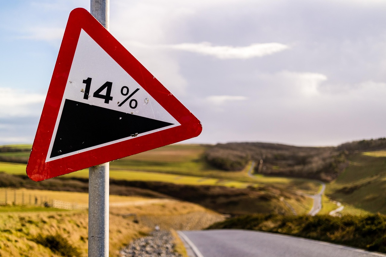 decline road sign warning 14 gradient decline decline decline decline decline