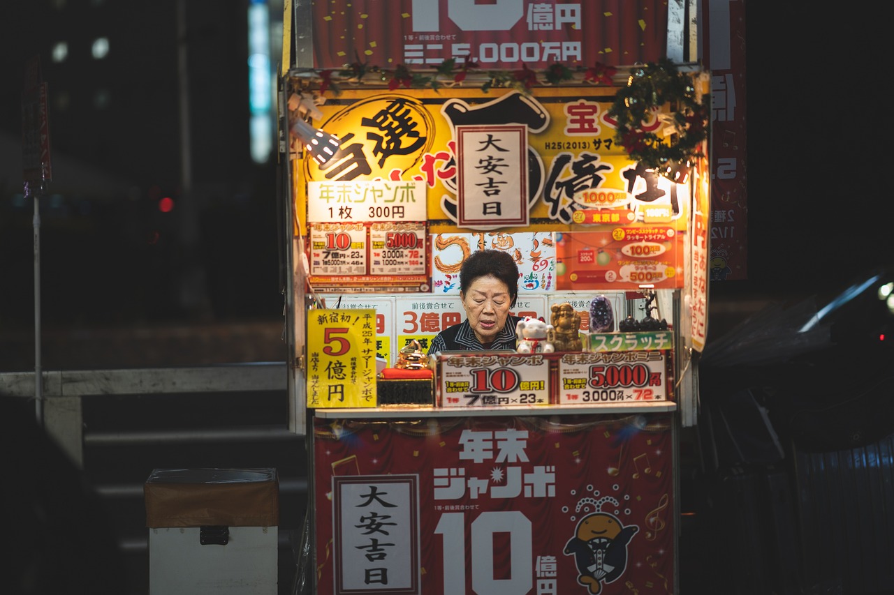 street kiosk store woman adult booth shinjuku night japan people old city travel culture classic traditional store store store japan japan japan japan japan
