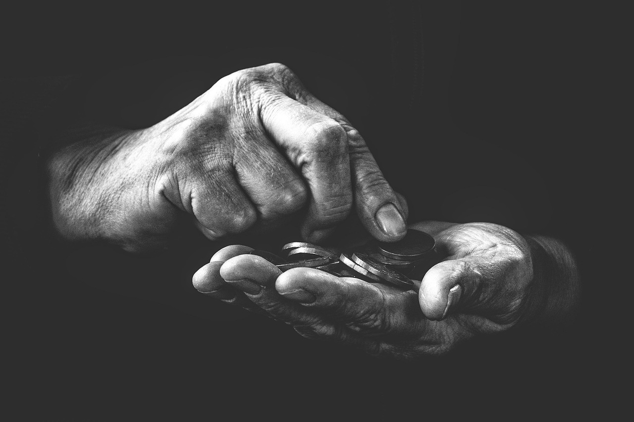 poverty black and white emotion sadness life money pension age hands poverty money money money money money