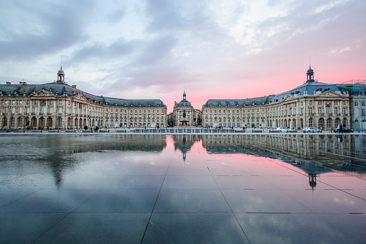 bordeaux nature sunset sky place de la bourse dusk travel tourism exploration destination