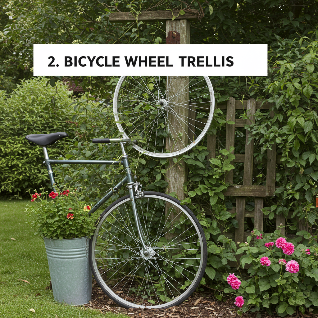 2. Bicycle Wheel Trellis