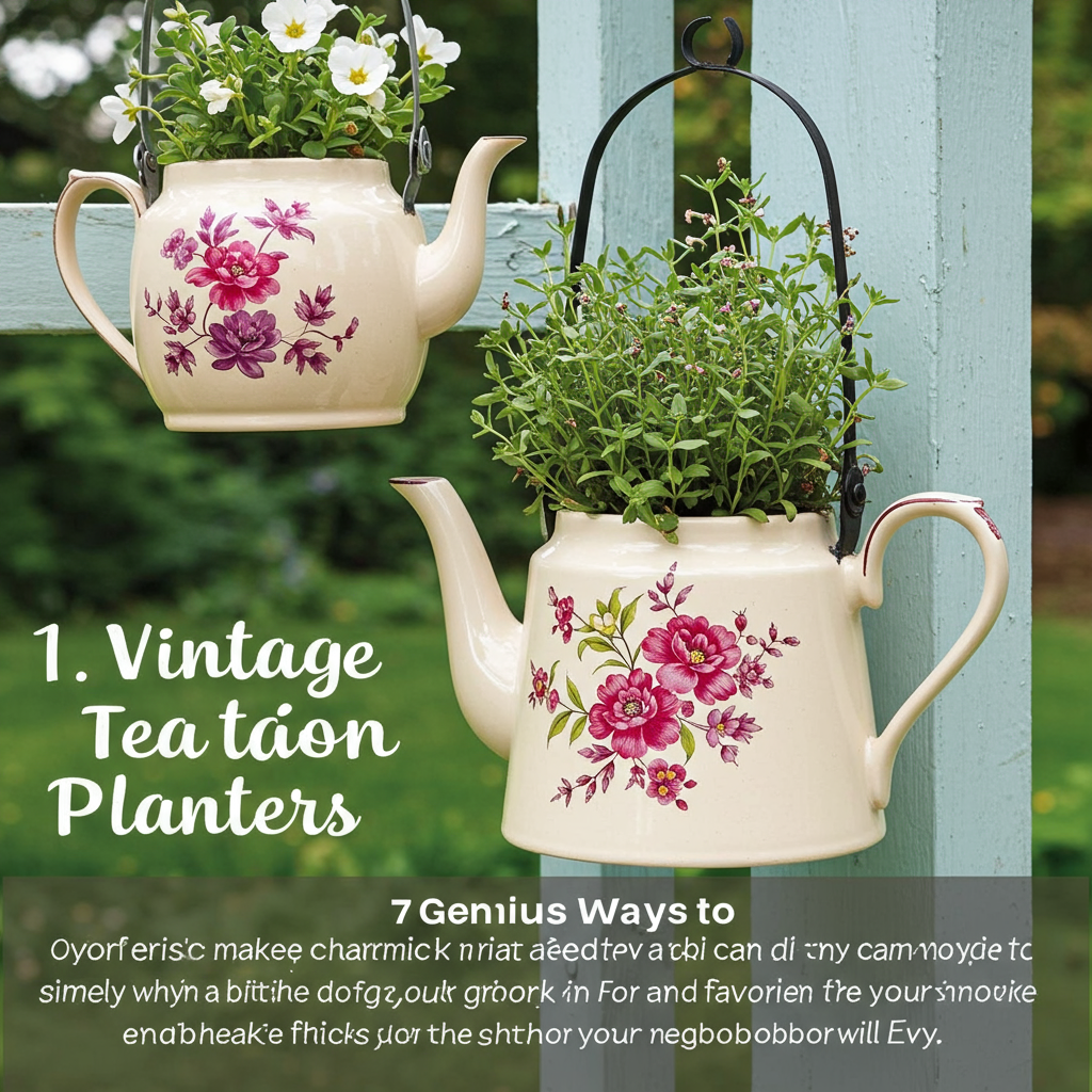 1. Vintage Teapot Planters