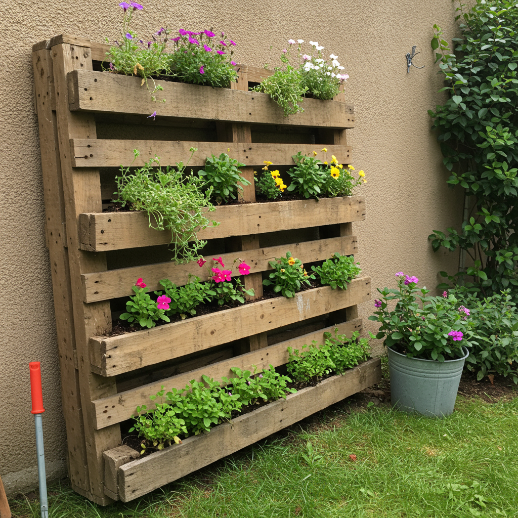 4. Wooden Pallet Vertical Garden
