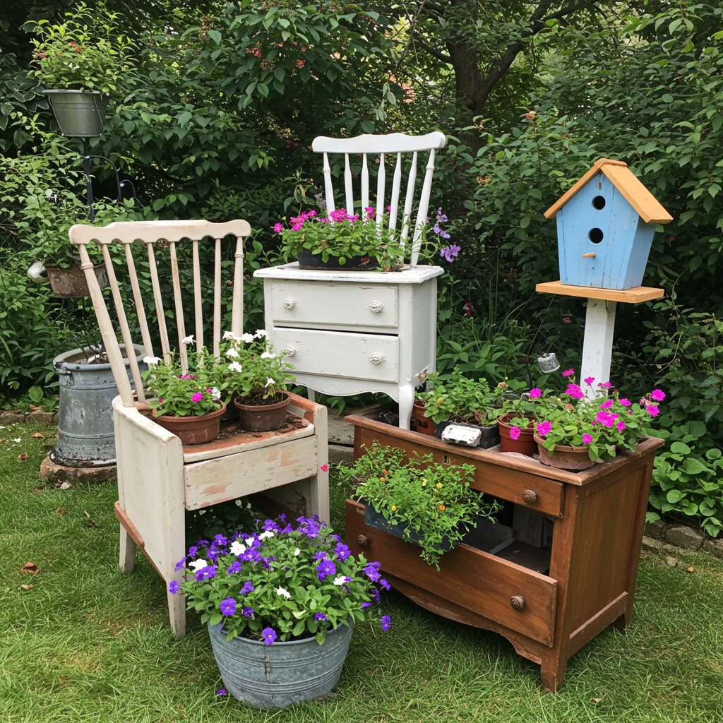 7. Repurposed Furniture Sculptures