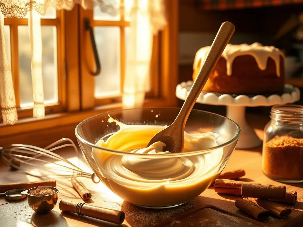 Creating the Creamy Cinnamon Molasses Frosting