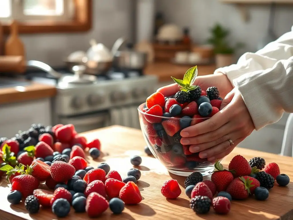 Making the Sweet Mixed Berry Filling