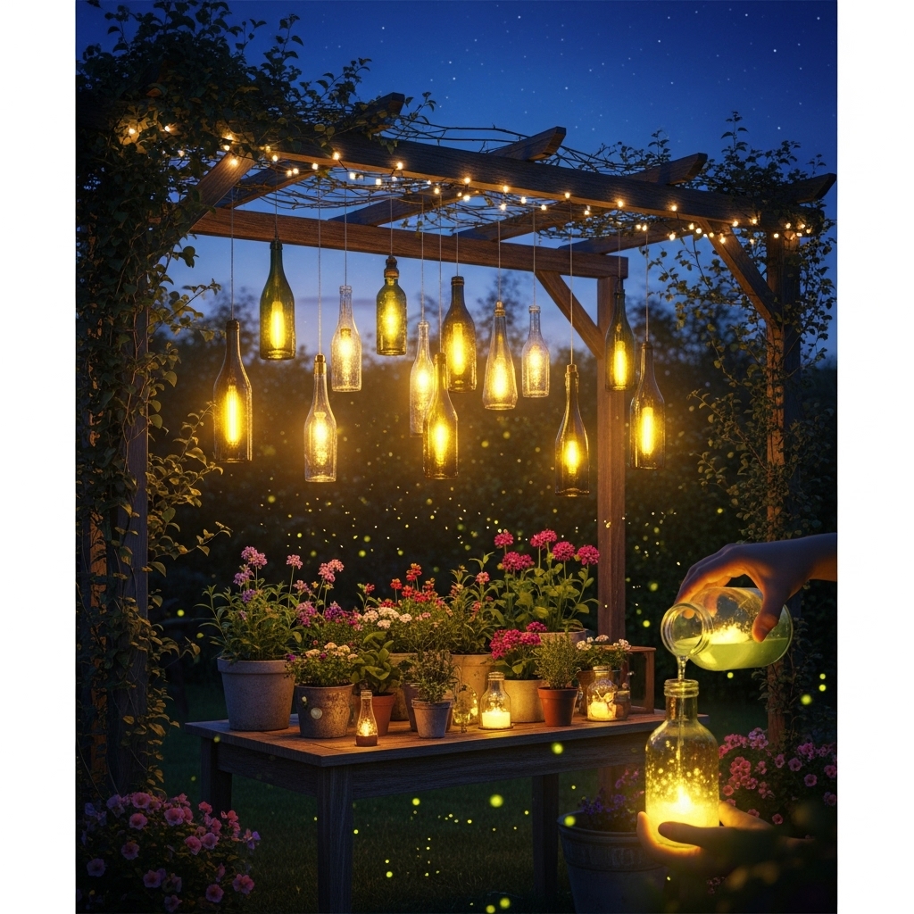 Creating Garden Lighting with Bottles