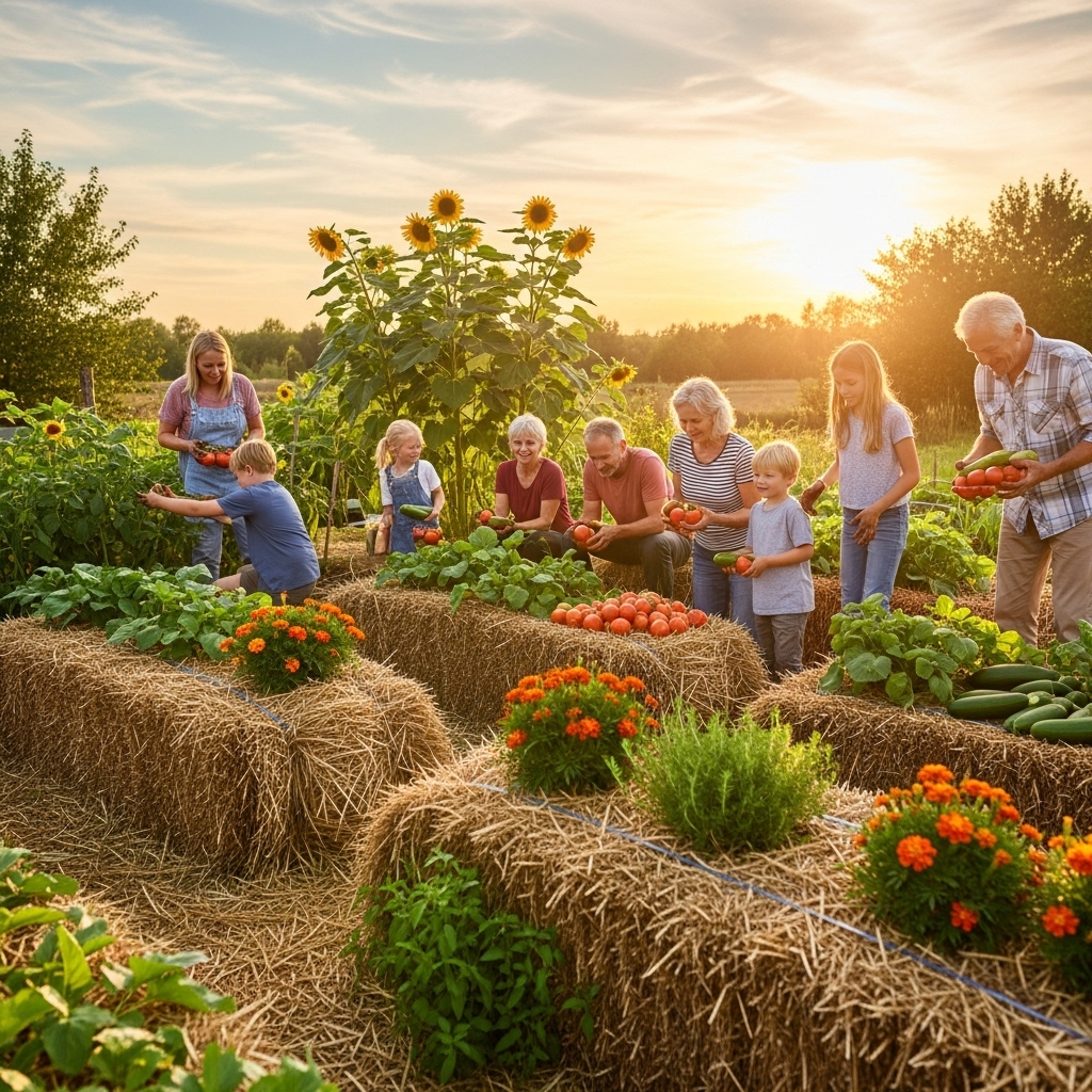 Harvesting Your Straw Bale Garden