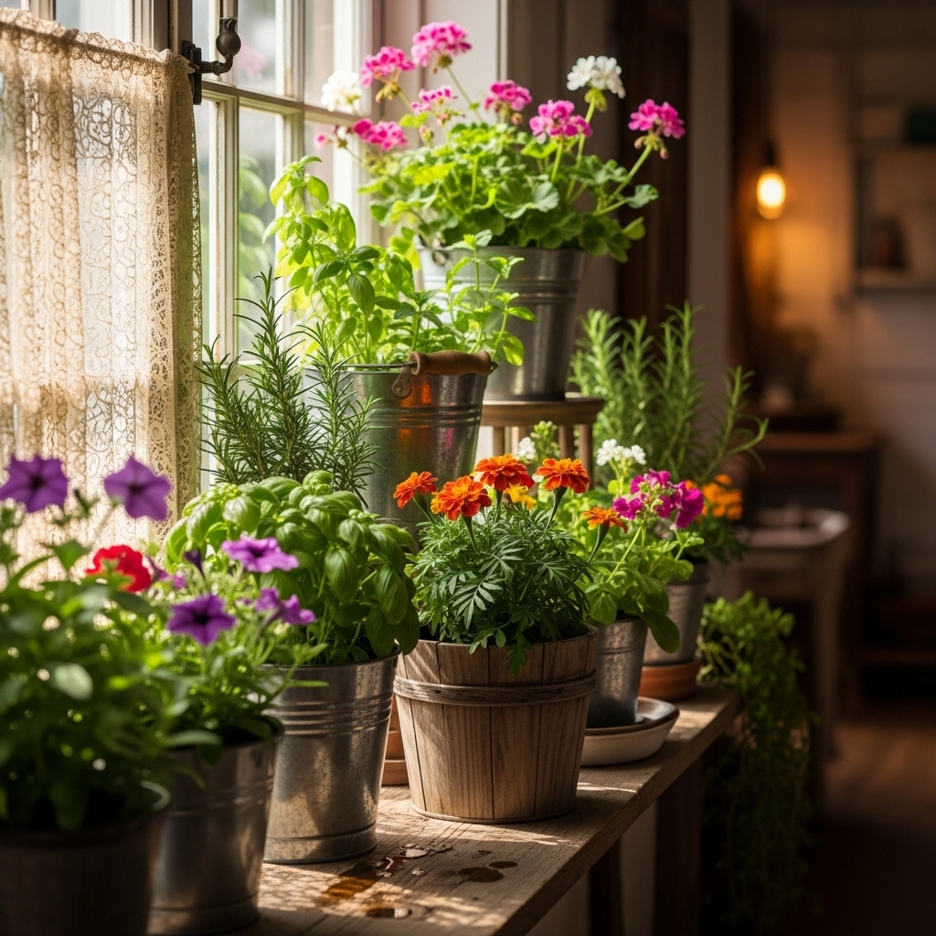 10. Jardin intérieur en seaux