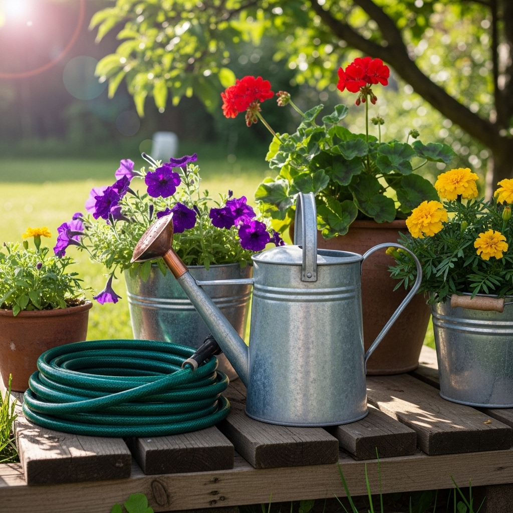 4. Watering Can or Hose
