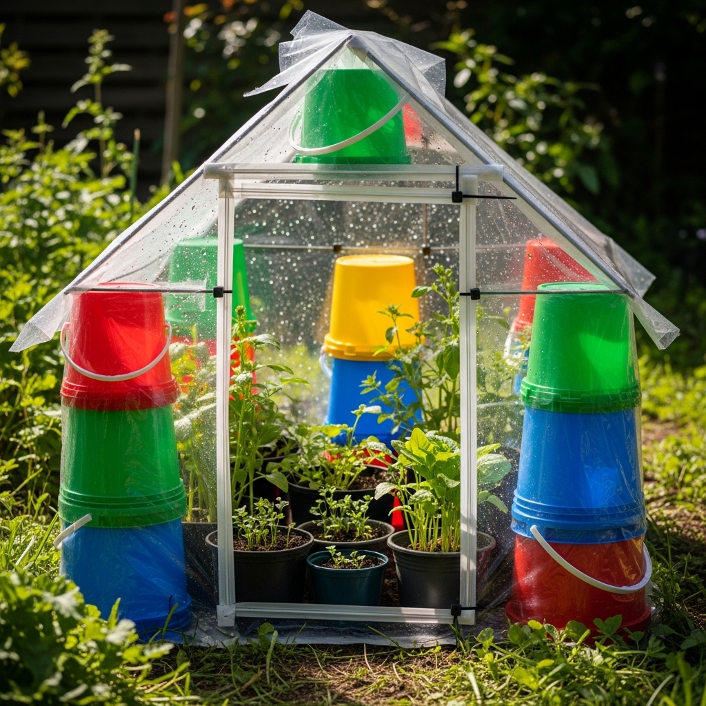 11. Bucket Greenhouse