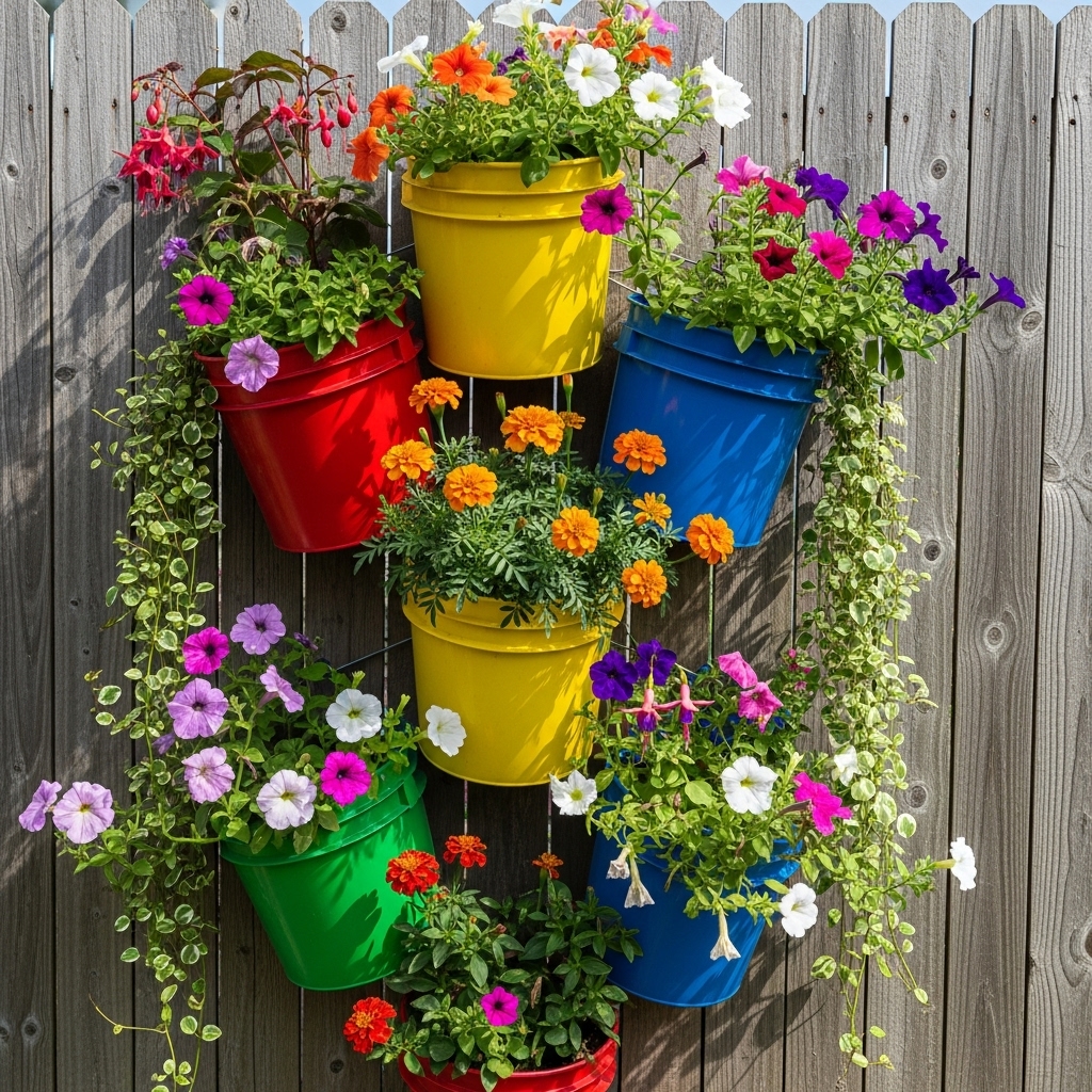 2. Vertical Bucket Planter