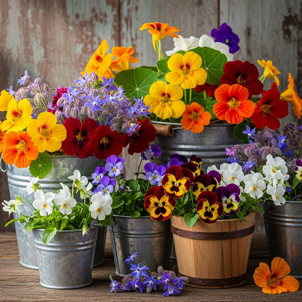 9. Edible Flower Buckets