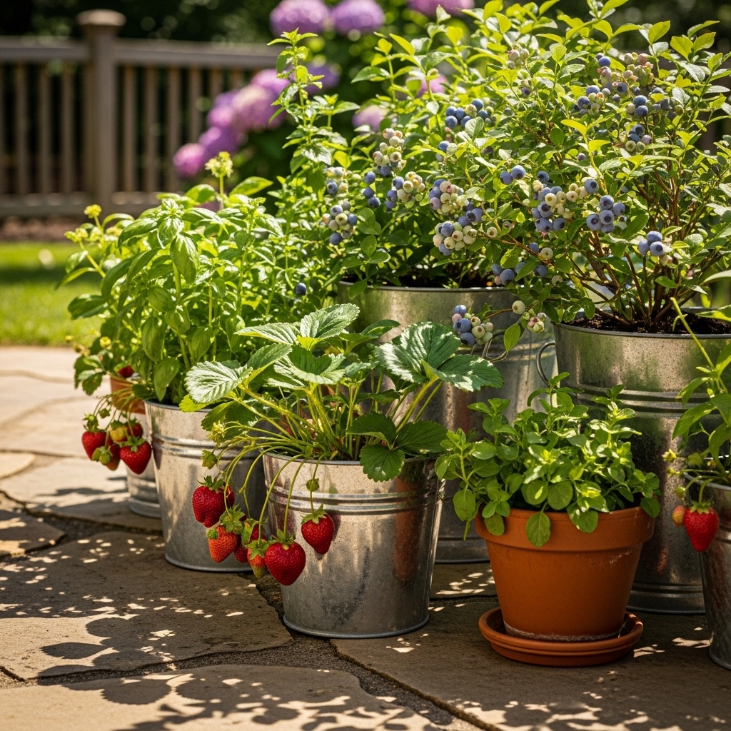 8. Fruit Bucket Garden