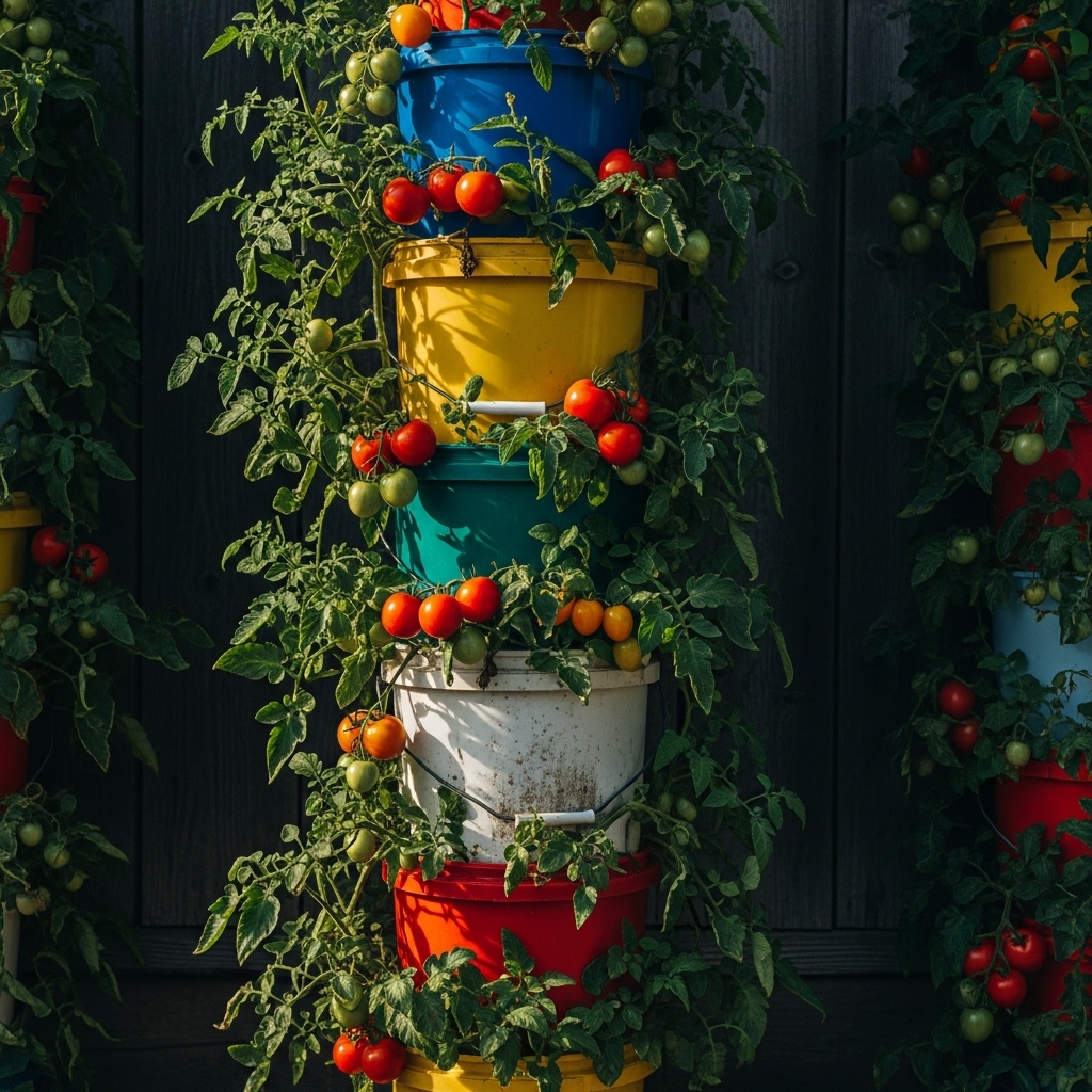 4. Bucket Tomato Tower