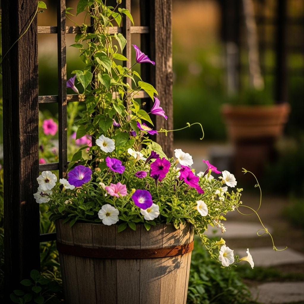 13. Flowering Vines in Buckets
