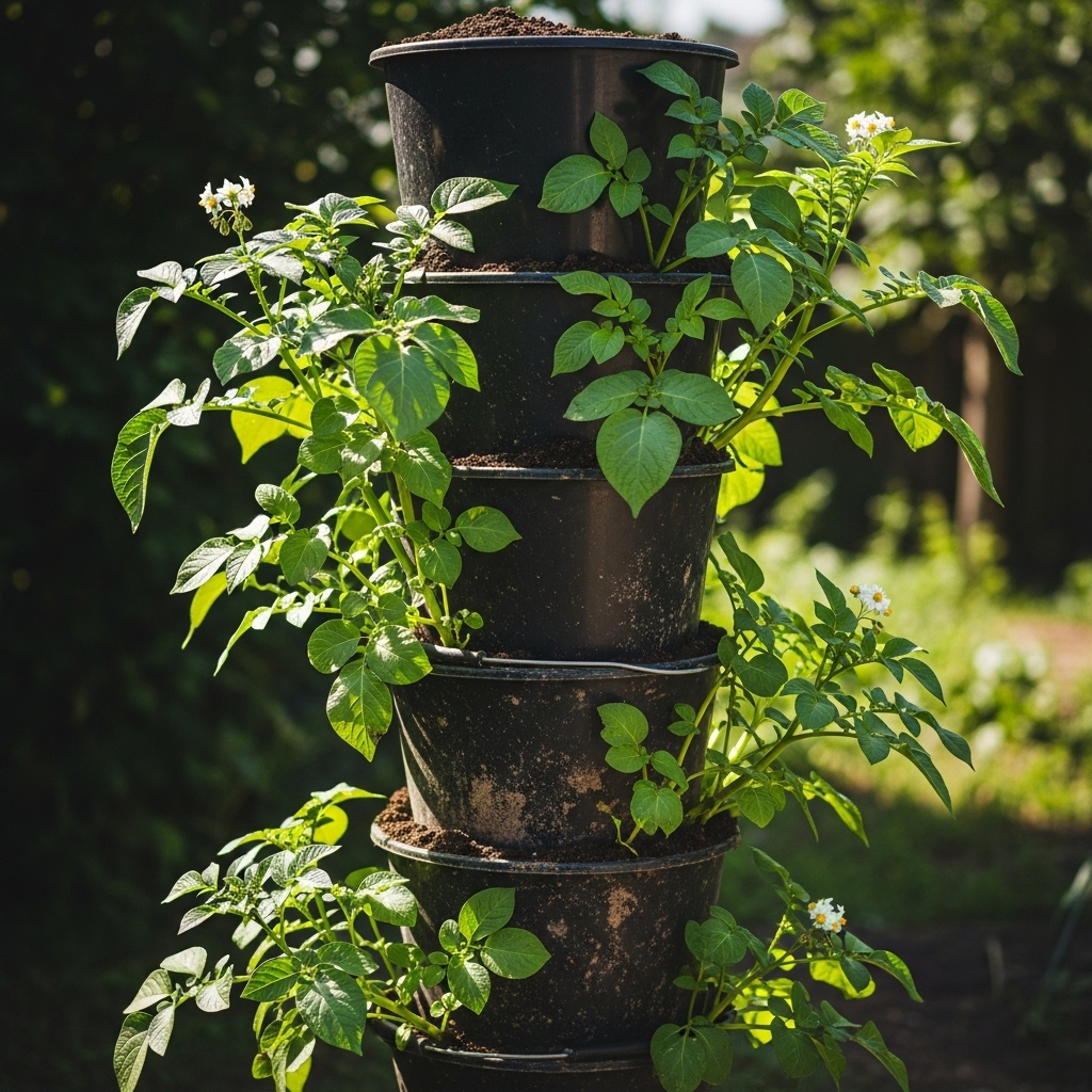 3. Bucket Potato Tower