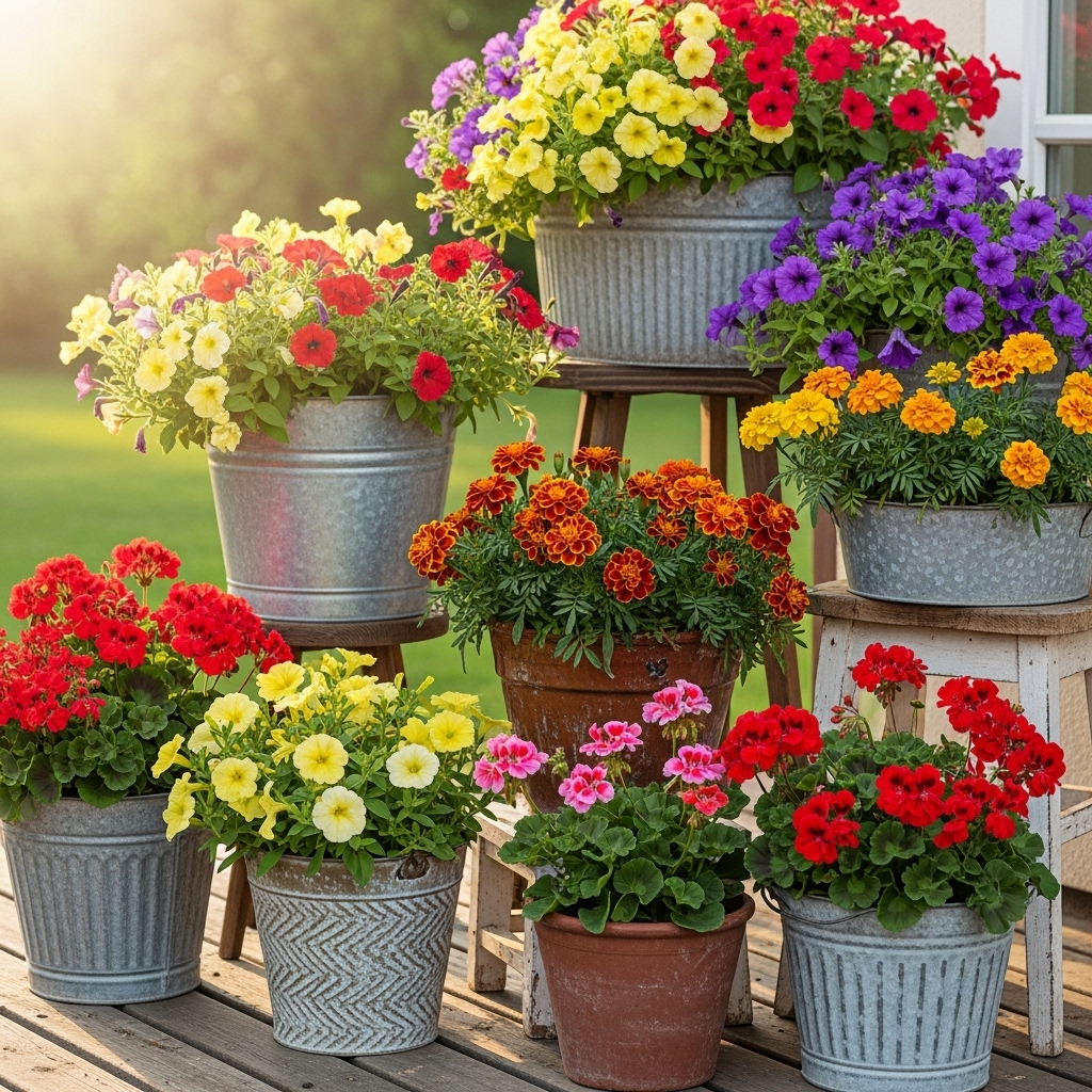 3. Flowering Bucket Display