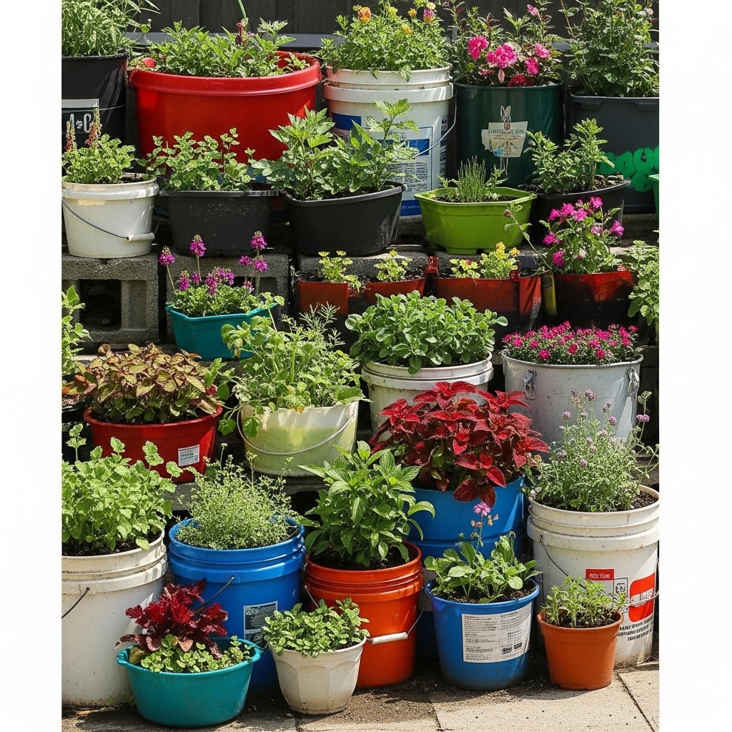12. Recycled Container Garden