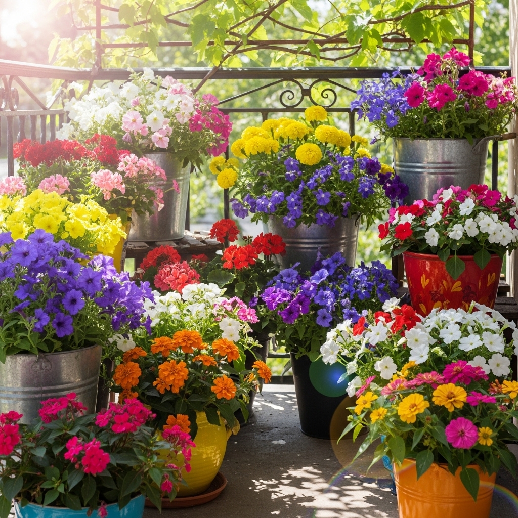 3. Colorful Flower Containers