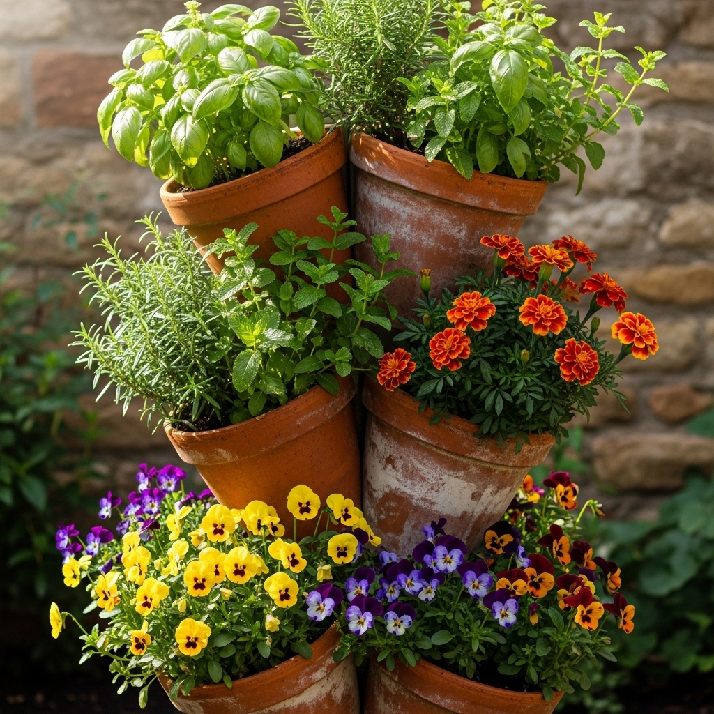 5. DIY Vertical Bucket Garden