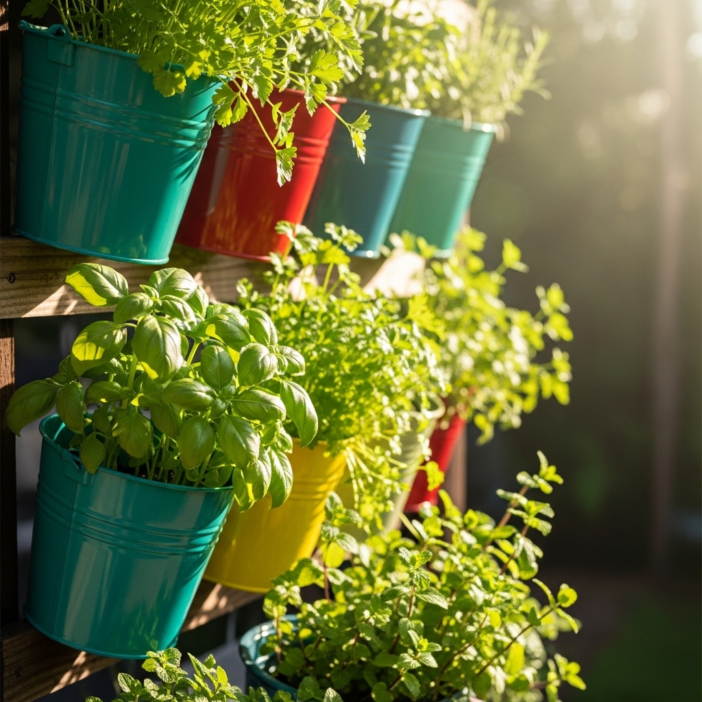 1. Herb Garden Buckets