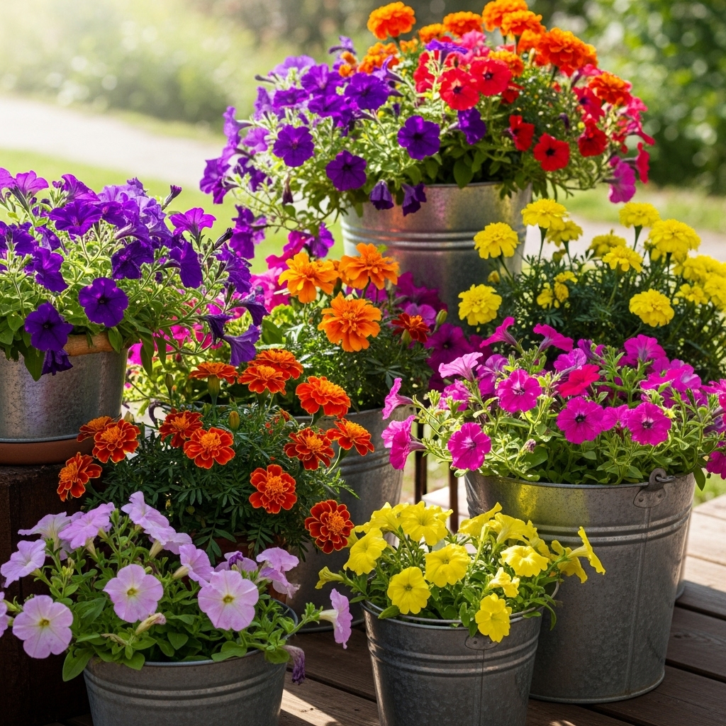3. Flower Bucket Garden