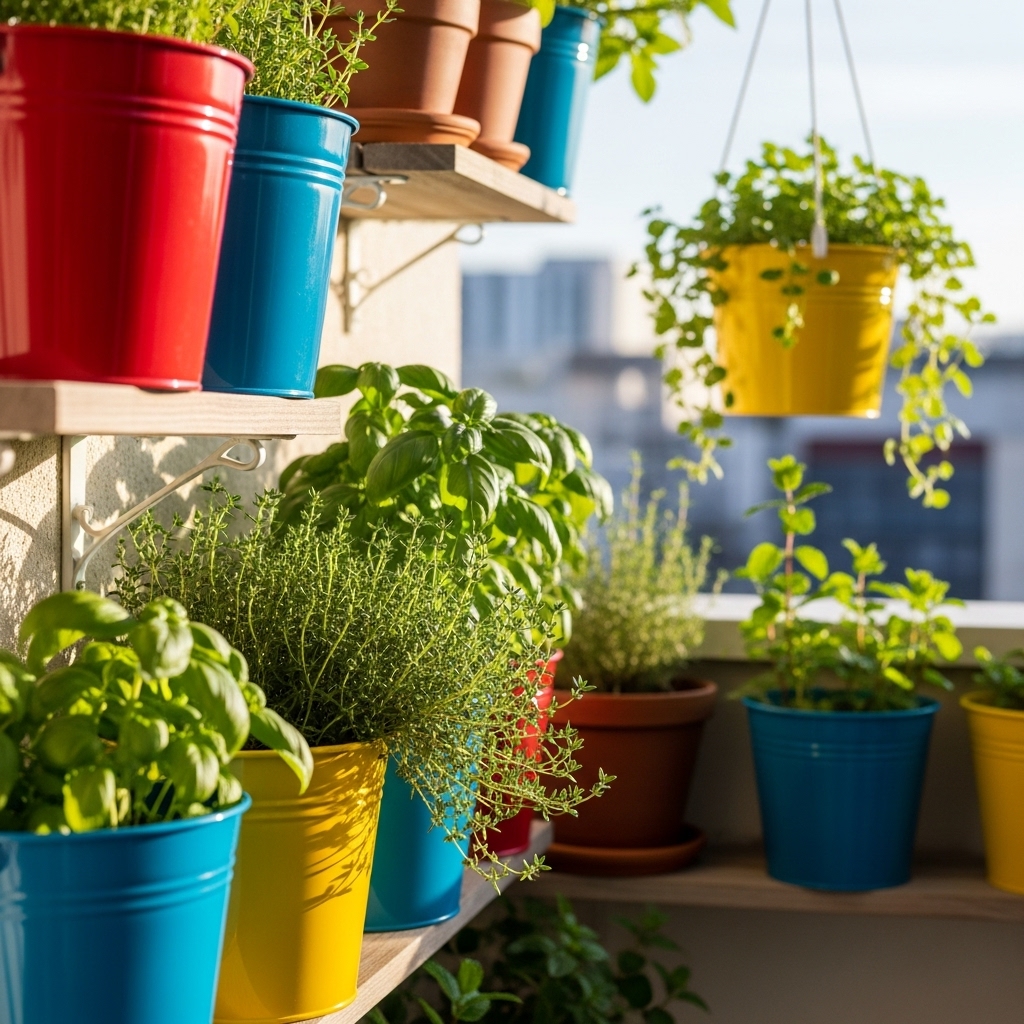 1. Herb Garden Buckets