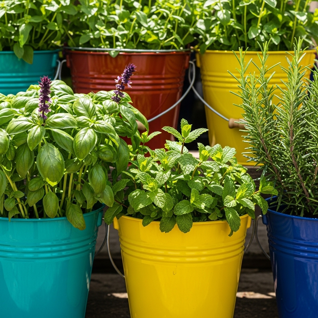 1. Herb Garden Buckets