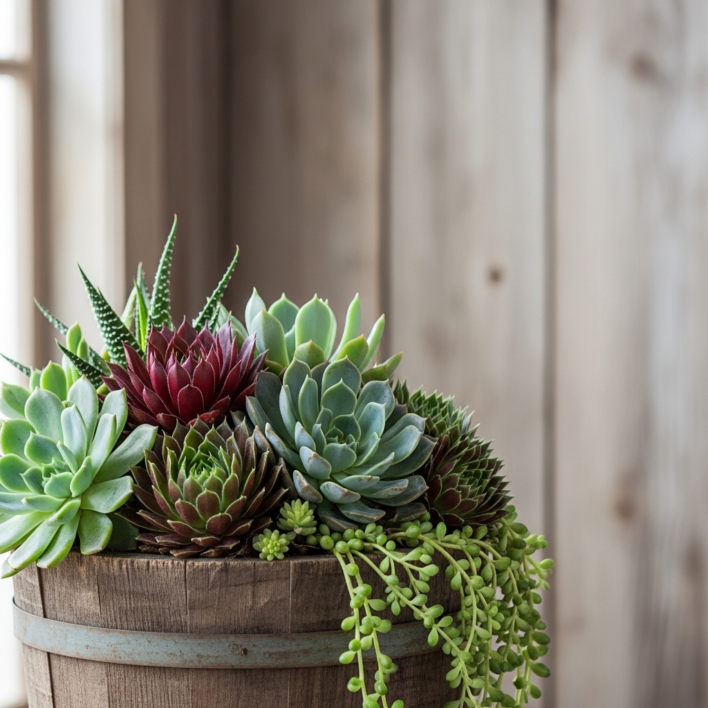 6. Succulent Bucket Garden