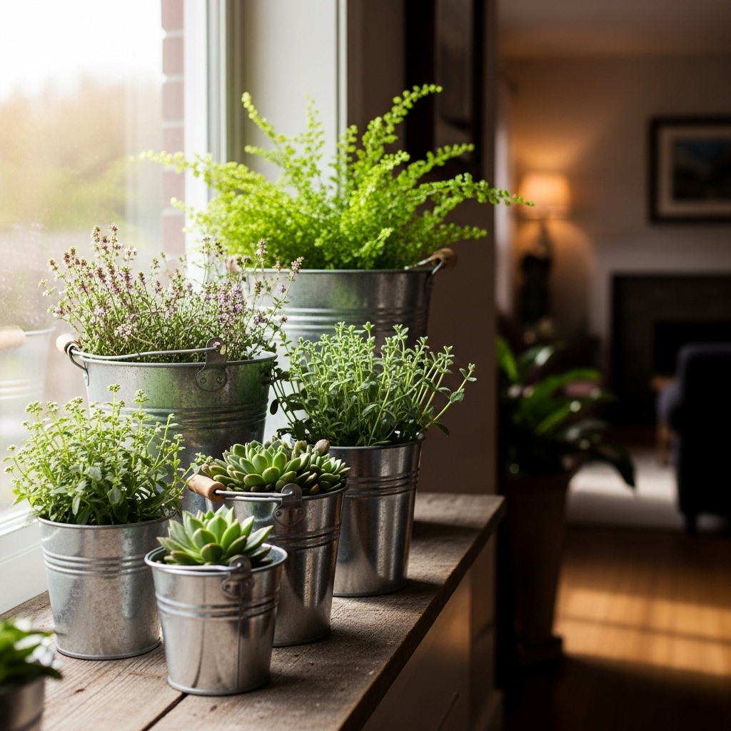 10. Indoor Bucket Garden