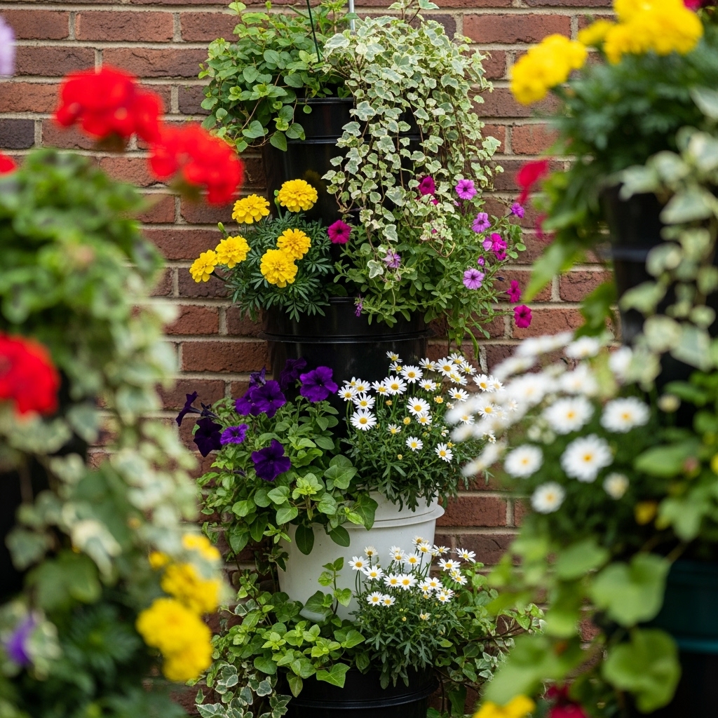 2. Vertical Bucket Garden