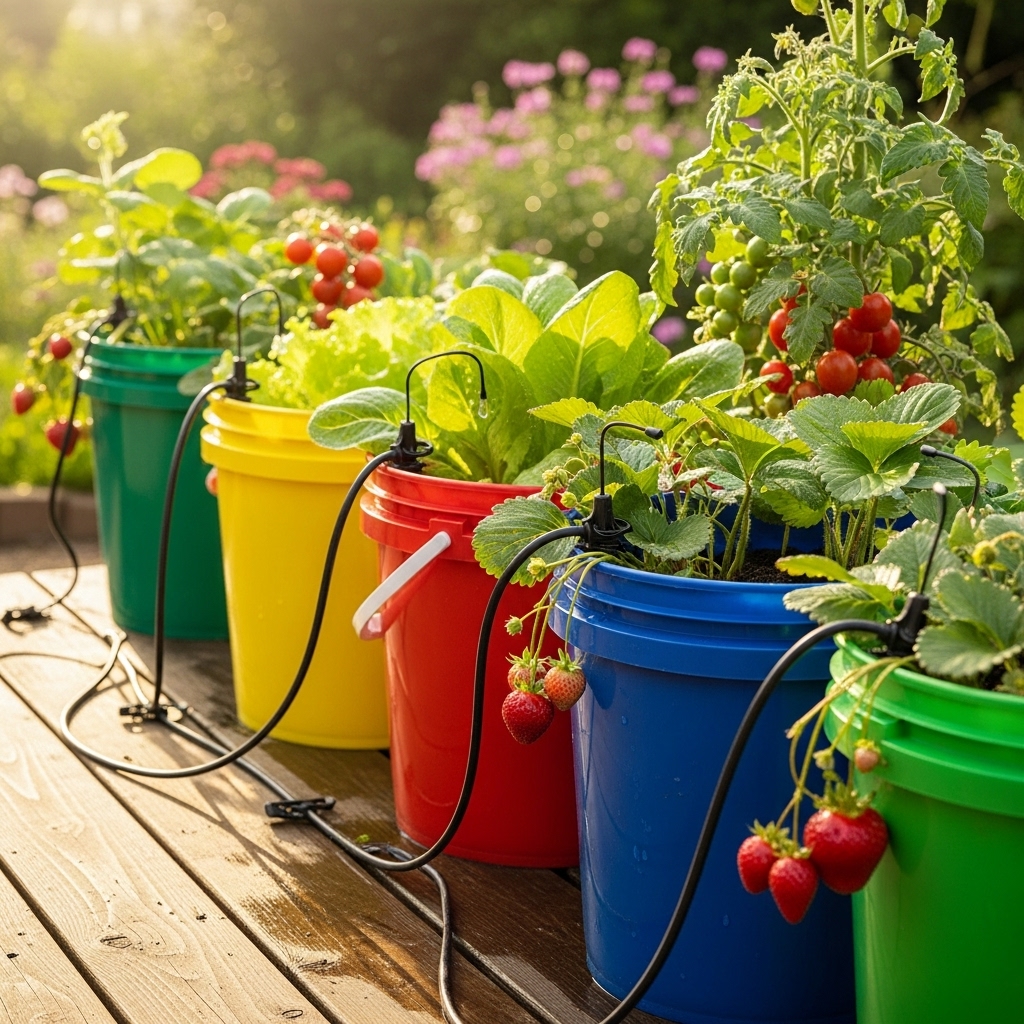 7. DIY Drip Irrigation Buckets