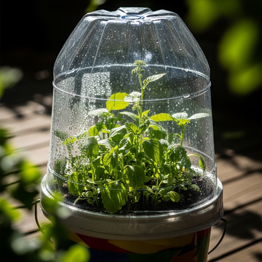 10. Bucket Greenhouse