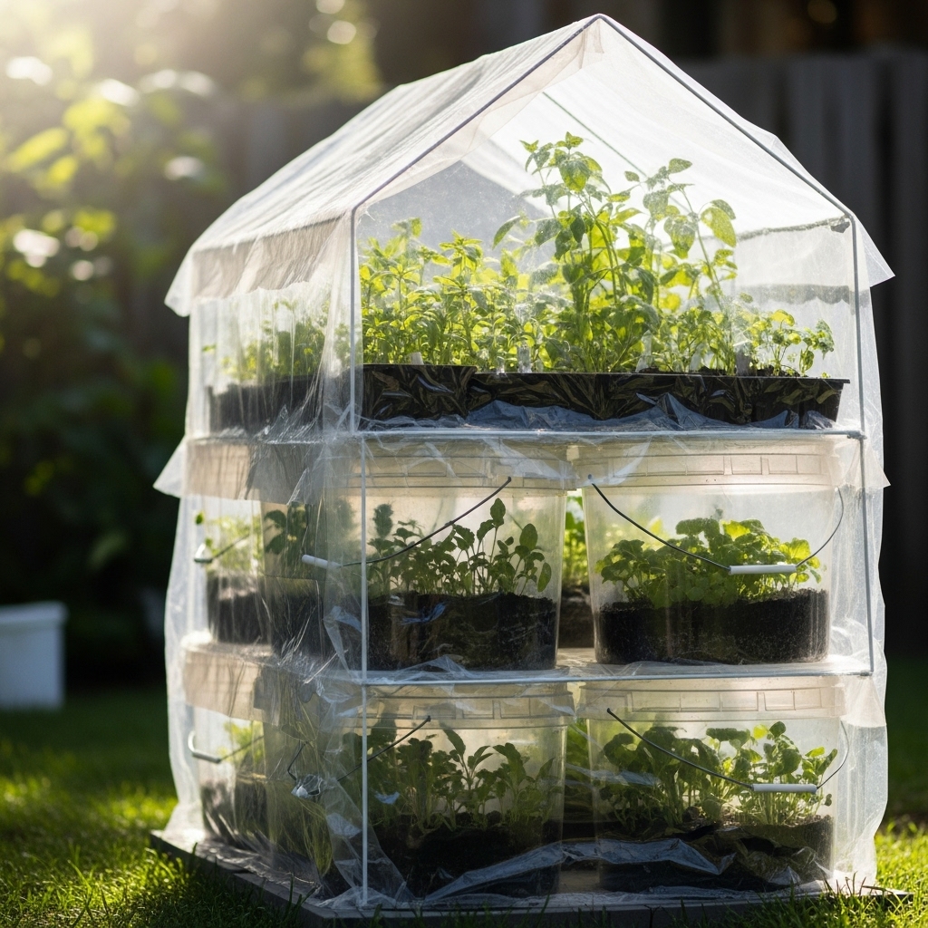 8. Bucket Greenhouse