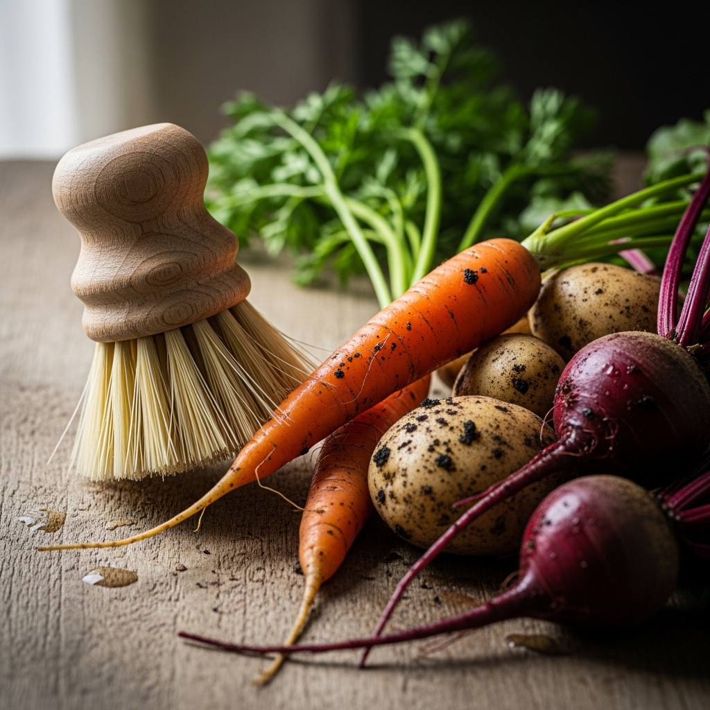 3. Not Using a Produce Brush