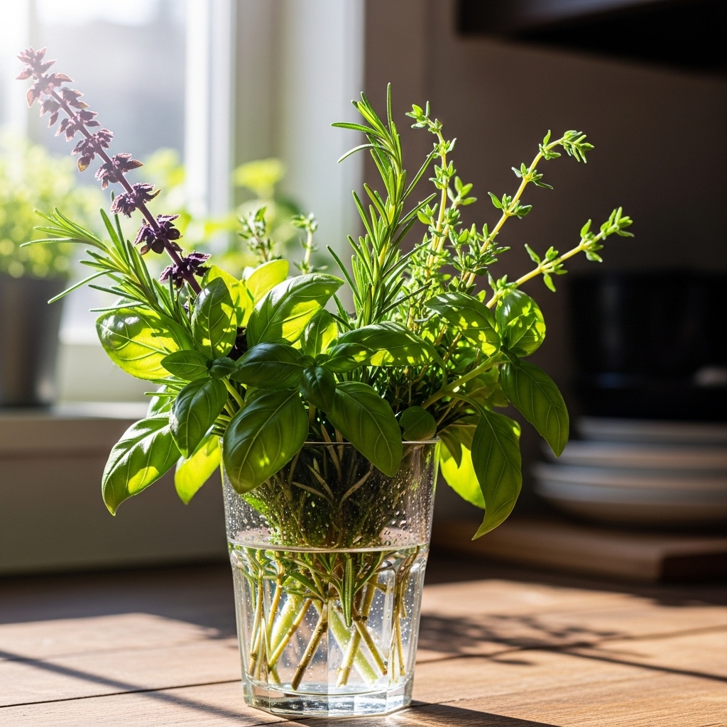 4. Store Herbs in Water